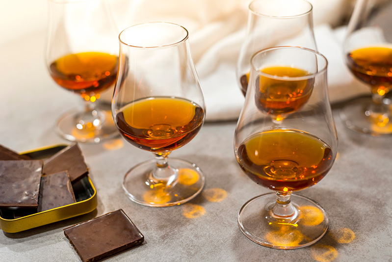 whisky rhum cognac armagnac et chocolat